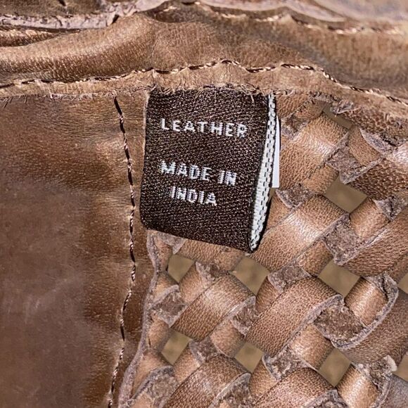 Frye Melissa Woven Shopper Tote Dark Brown Leather NO WALLET - Picture 10 of 10